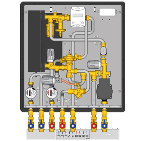 GE556SM_STBA Module thermique d'appartement alimentation par le bas pour chauffage basse température