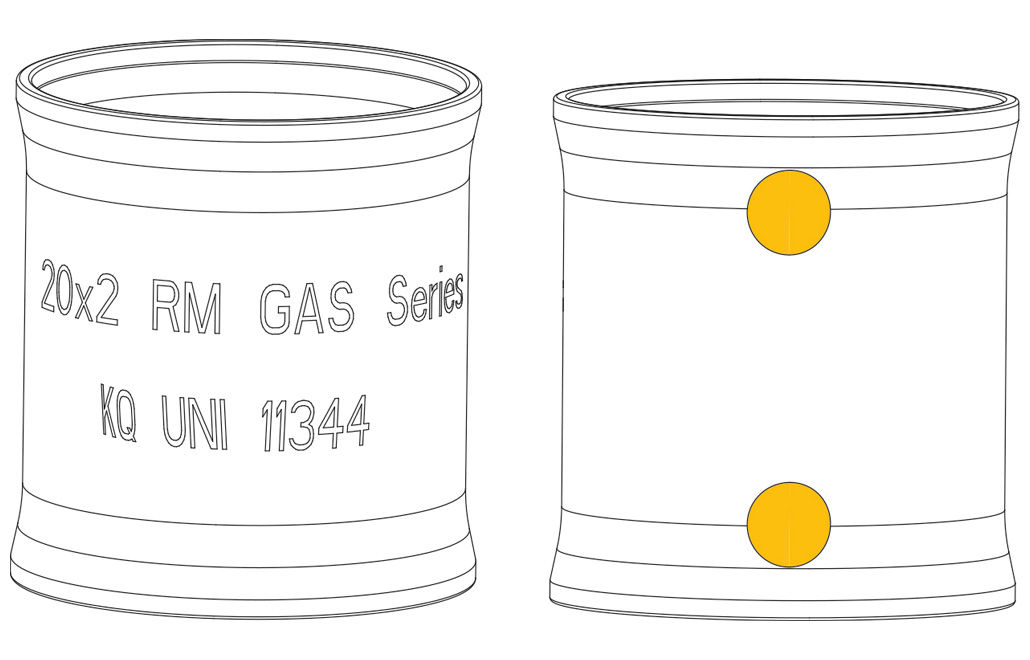 Raccord de gaz RM et joint isolant