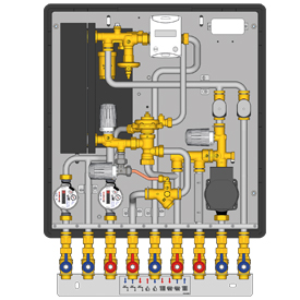 GE556SMSTDBA Module thermique d'appartement alimentation par le bas pour chauffage double circuit